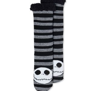 Night before Christmas Jack Skeleton Fuzz Crew Socks